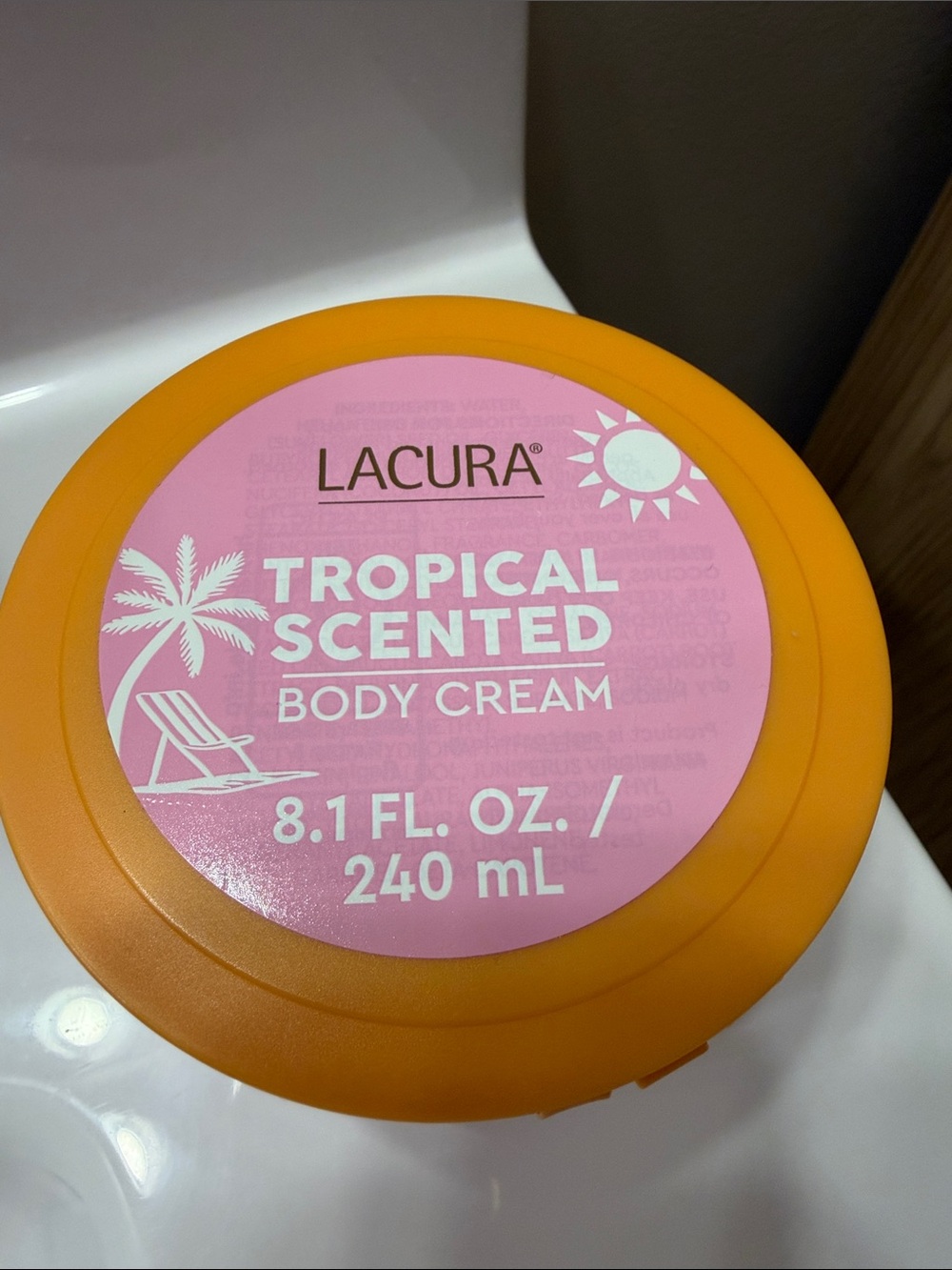 Tropical Scented Body Cream — Pink with Orange Lid - Picture 2 of 3